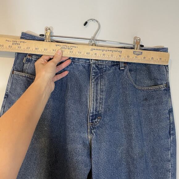 LL Bean Jeans Mens 38x29 Blue Denim Classic Fit Plaid Flannel Lined Relaxed Men - Picture 3 of 9